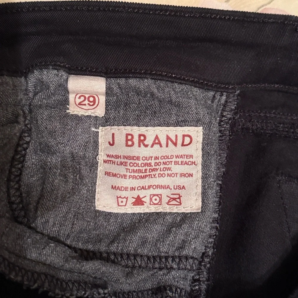 J BRAND Jeans Black Velvet Skinny Leg Mid Rise Pants Women's Waist Size 29 - Picture 7 of 7